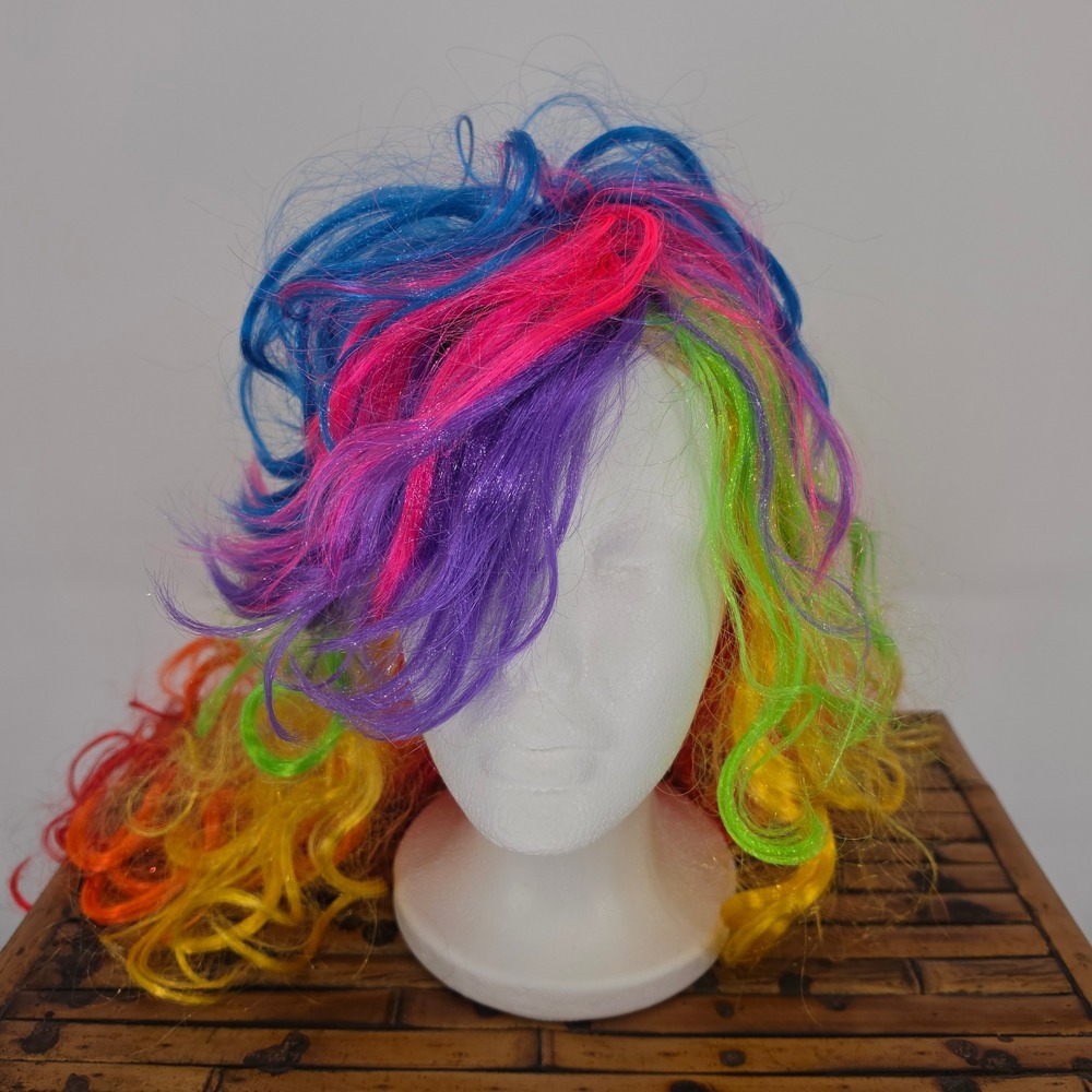 Women's Spirit Unicorn Halloween Costume Kit ~ Headband Wig Socks Rainbow - Picture 2 of 6